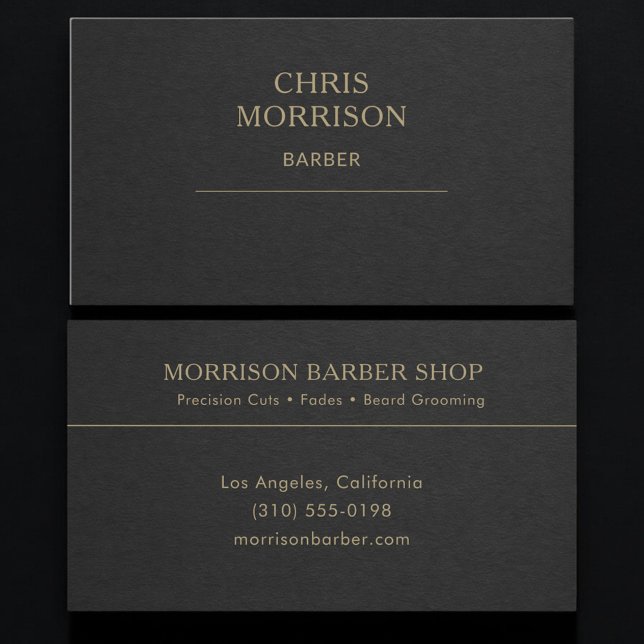 Carte De Visite Barber Black Gold Professionnel (Créateur téléchargé)