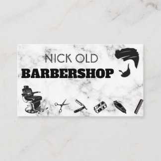 Carte De Visite Barber Hair Stlist luxe moderne en marbre