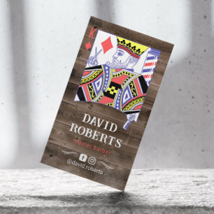 Carte De Visite Barber King Coiffeur Rustique Bois Coiffeuse Styli