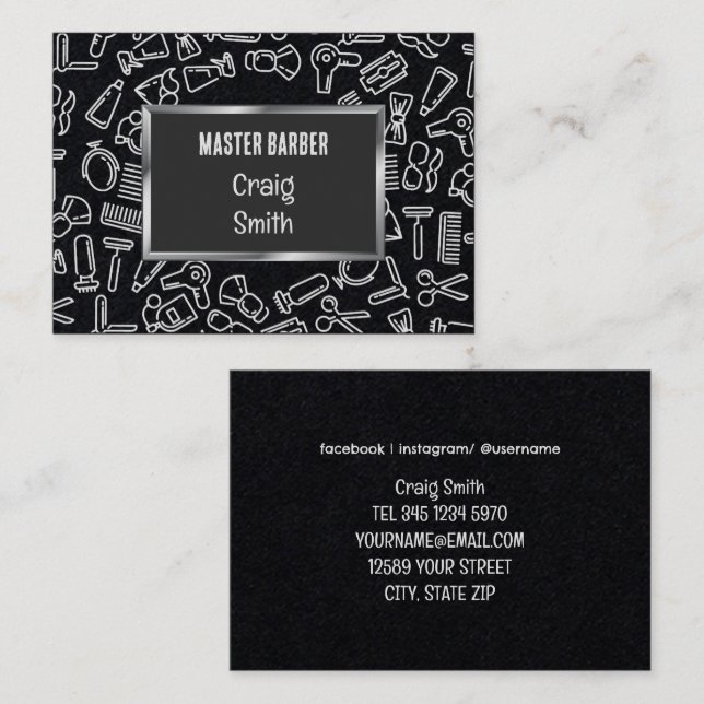 Carte De Visite 💇 ‍ ♂️ Barber Premium (Devant / Derrière)