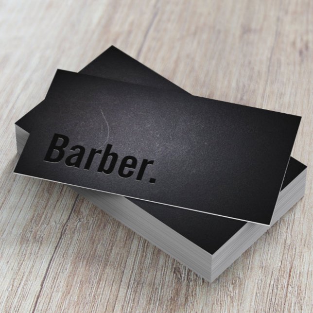 Carte De Visite Barber professionnel minimaliste noir (Créateur téléchargé)