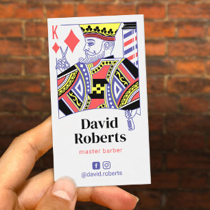 Carte De Visite Barber Retro King of Diamonds Hair Stlist