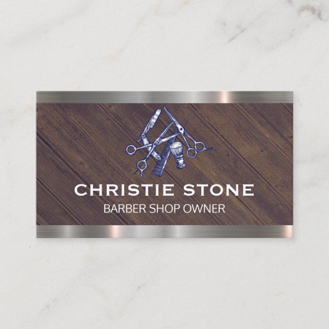Carte De Visite Barber Shop | Accessoires de ciseaux (Devant)