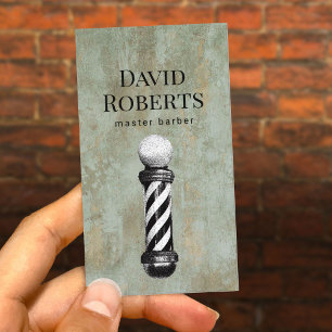 Carte De Visite Barber Shop Barber Pole Barbier Vintage Cheveux
