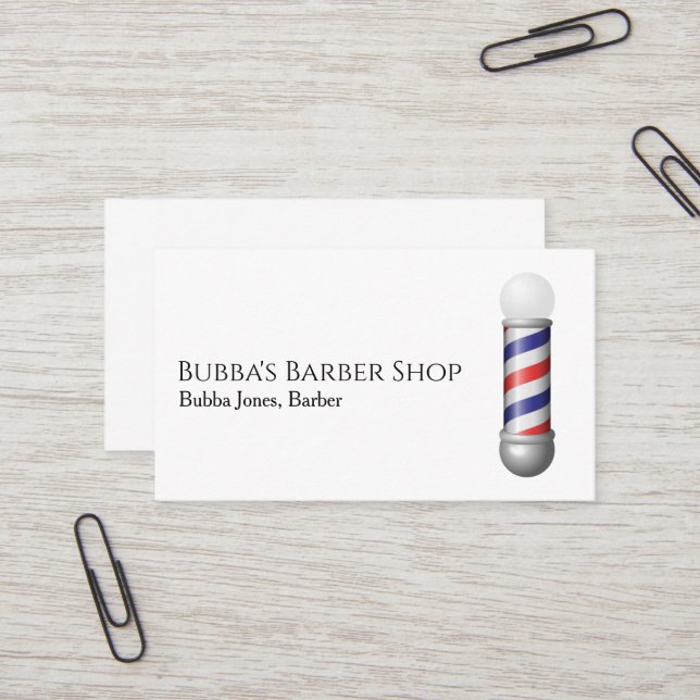Carte De Visite Barber Shop Business Card (Devant/Arrière en situation)