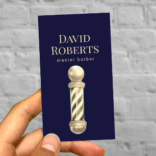 Carte De Visite Barber Shop Marine Gold Barber Pole Barbier Barbie