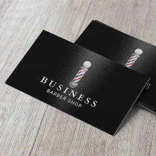 Carte De Visite Barber Shop Professional Black Metal Hair Stylist