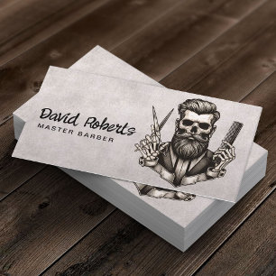 Carte De Visite Barber Skull Barbershop Vintage Hair Stlist