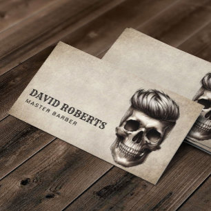 Carte De Visite Barber Skull Barbershop Vintage Hair Stlist