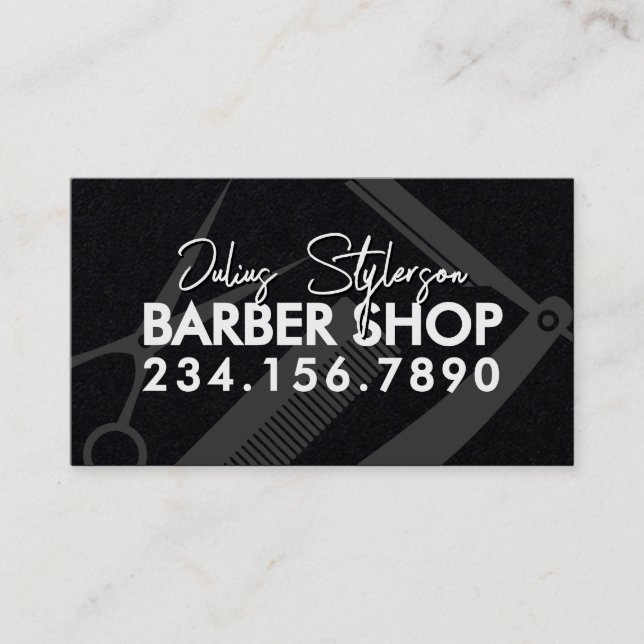 Carte De Visite Barber tools modern barbershop  (Devant)
