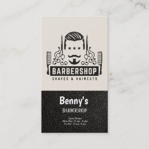 Carte De Visite Barbershop look cuir