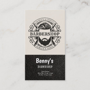 Carte De Visite Barbershop look cuir