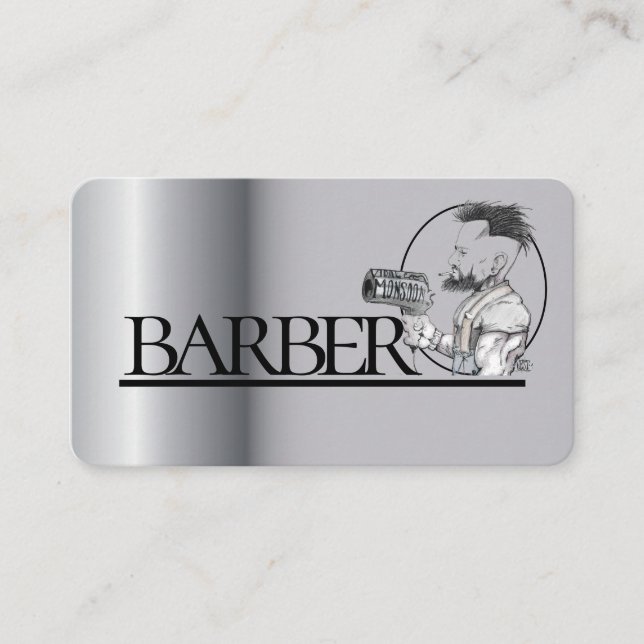 Carte de visite barbier (Devant)