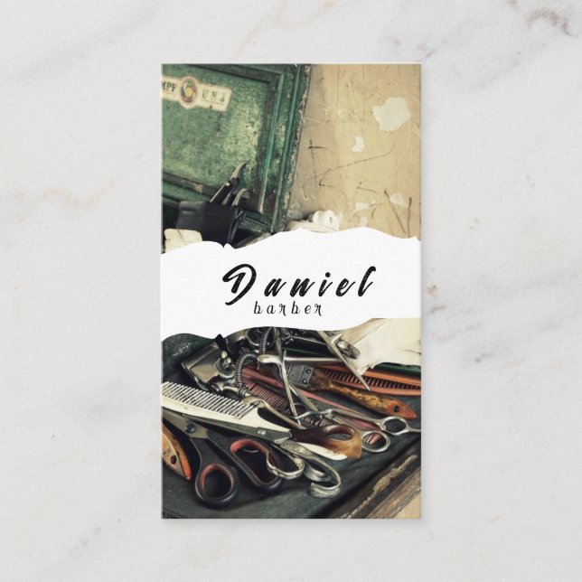 Carte de visite barbier (Devant)