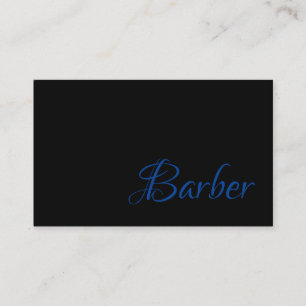 Carte De Visite Barbier branché au bleu clair sur le noir