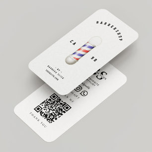 Carte De Visite Barbier classique Haircut Barber Poteau Blanc