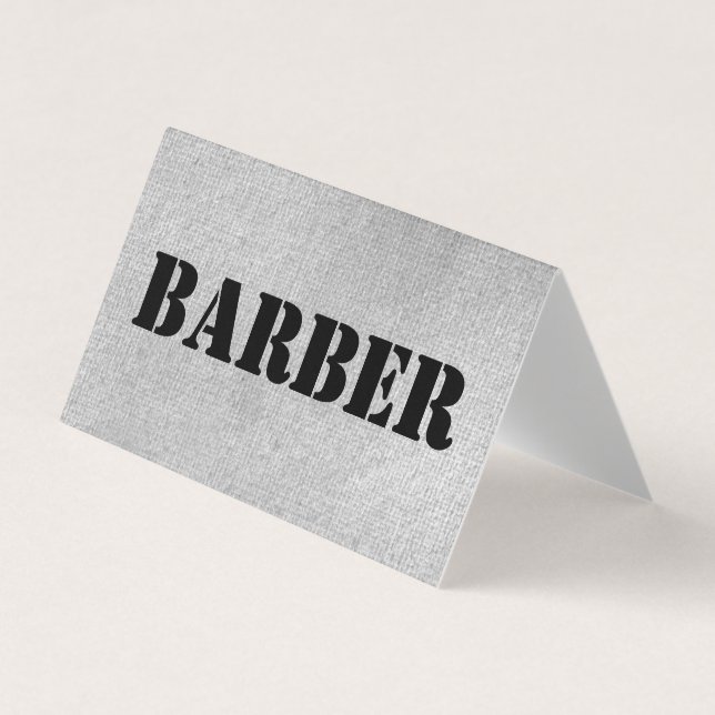 Carte De Visite Barbier gris urbain plié (Devant)
