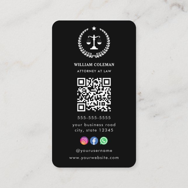 Carte De Visite Barème de justice des avocats professionnels Code  (Dos)