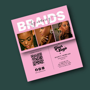 Carte De Visite Barids Typographie Photo Code Qr Logo Rose