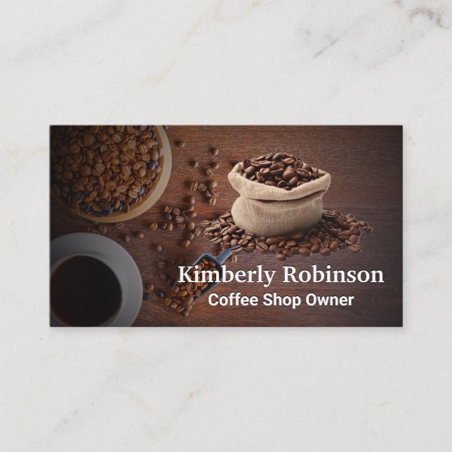Carte De Visite Barista | Sac de grains de café (Devant)