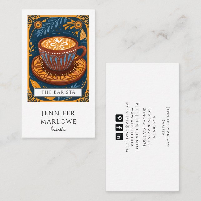 Carte De Visite Barista Tarot (Devant / Derrière)