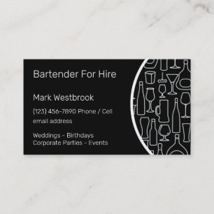 Carte De Visite Barman à louer Moderne