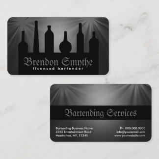 Carte De Visite Barman Black Custom Color Bartender Services