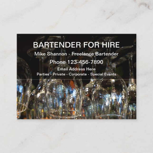 Carte De Visite Barman Cool à Louer (Devant)