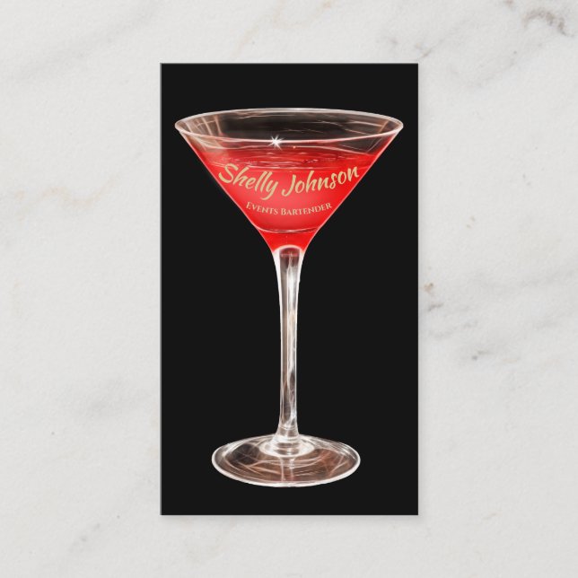 Carte De Visite Barman d'événements Red Martini (Devant)