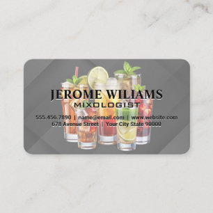 Carte De Visite Barman Mélange de boissons variées
