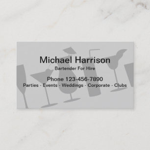 Carte De Visite Barman Mixologue Indépendant