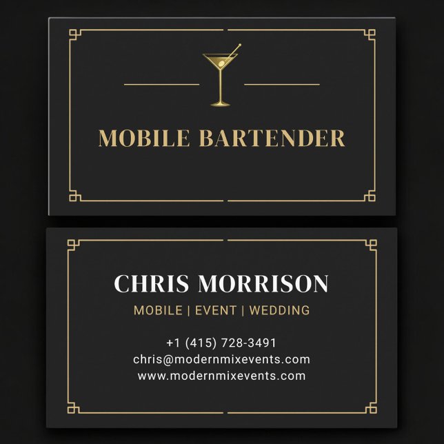 Carte De Visite Barman Mobile Professionnel (Créateur téléchargé)