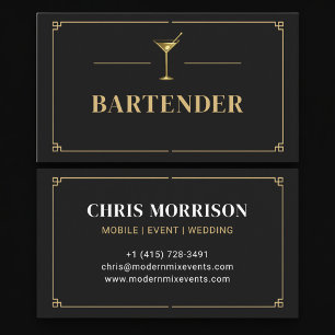 Carte De Visite Barman Professionnel