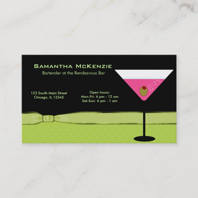 Carte De Visite Barman/propriétaire de bar (Devant)