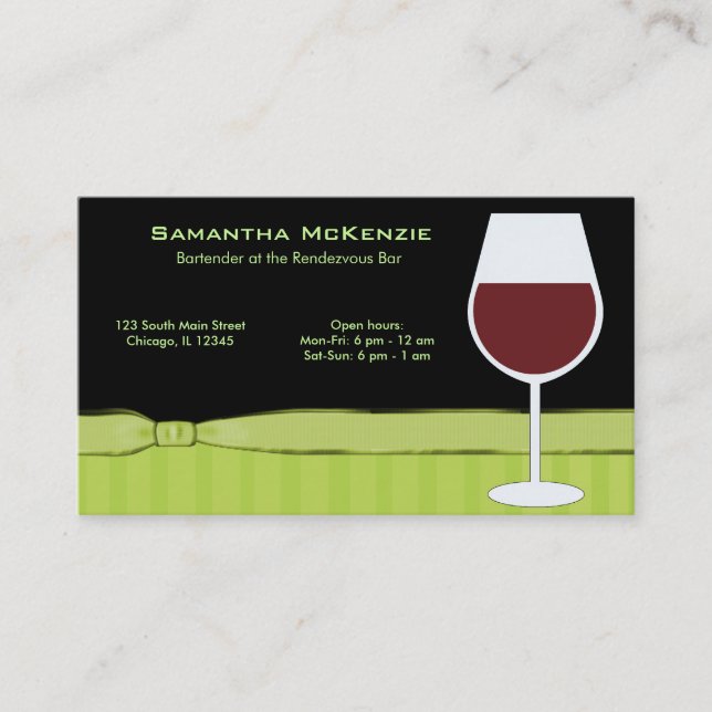 Carte De Visite Barman/propriétaire de bar (Devant)