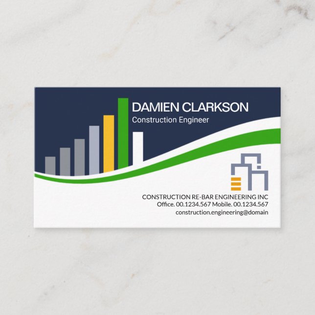 Carte De Visite Barre de construction créative Ingénierie civile (Devant)