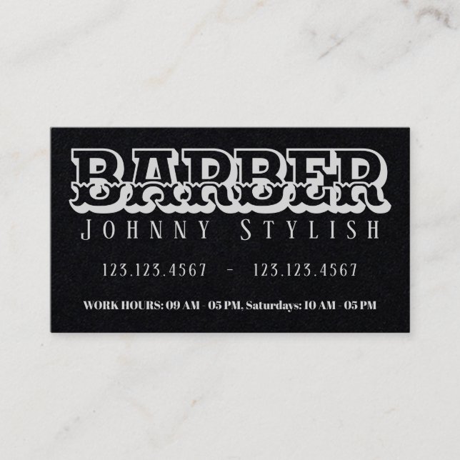 Carte De Visite Barre de style vintage gras (Devant)