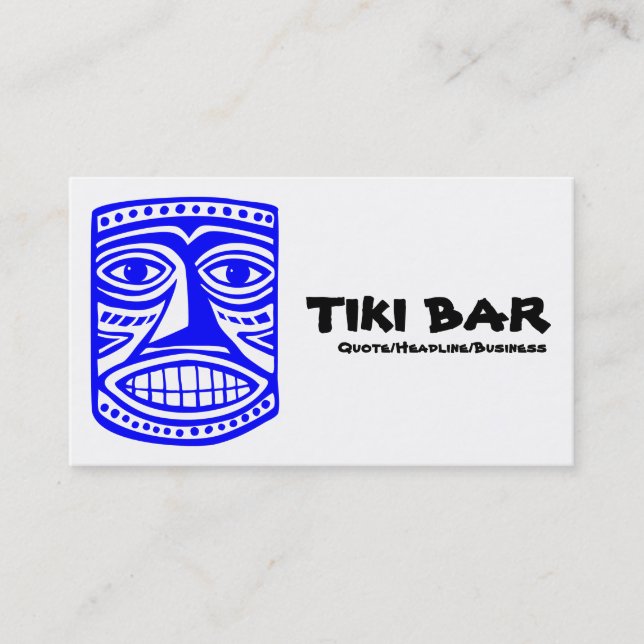 Carte De Visite Barre de Tiki - bleu, noir et blanc (Devant)