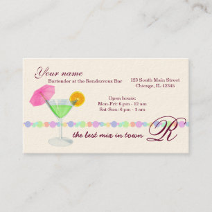 Carte De Visite Barre du barman/propriétaire