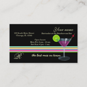 Carte De Visite Barre du barman/propriétaire