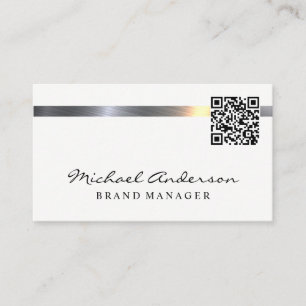 Carte De Visite Barre métallique   Code QR