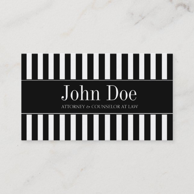 Carte De Visite Barres complètes du procureur B/W (Devant)