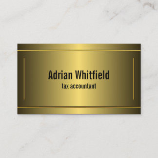 Carte De Visite Bars encadrés en or classique Comptable horizontal