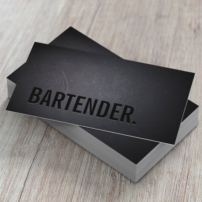 Carte De Visite Bartender Gras Texte Minimaliste Vin (Créateur téléchargé)