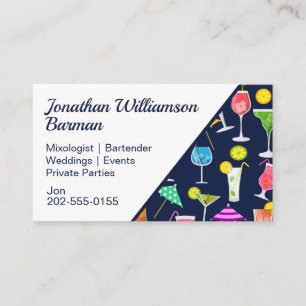 Carte De Visite Bartender Mixologist Cocktail
