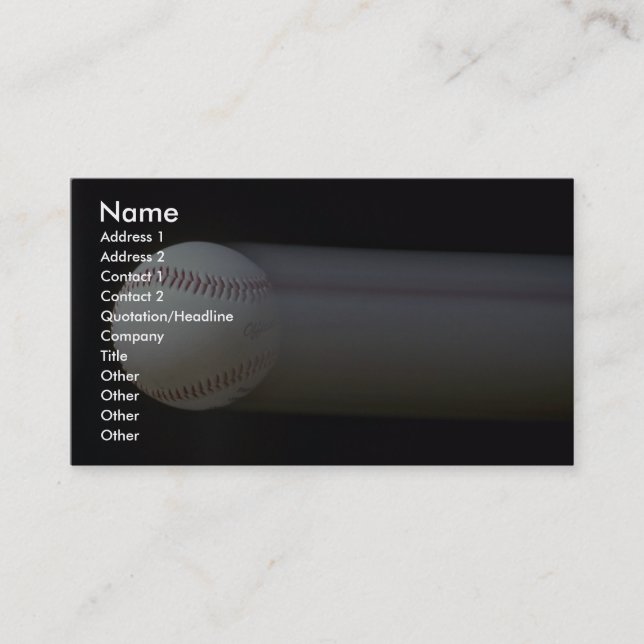 Carte De Visite Base-ball dans le mouvement (Devant)
