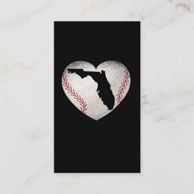 Carte De Visite Baseball Floride Heart Sports Amateur (Devant)