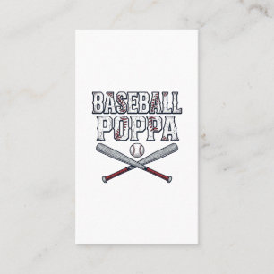 Carte De Visite Baseball Poppa Vintage Gravure Design de T-shirt_1