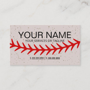 Carte De Visite Baseball Red Stitches dentelle thème