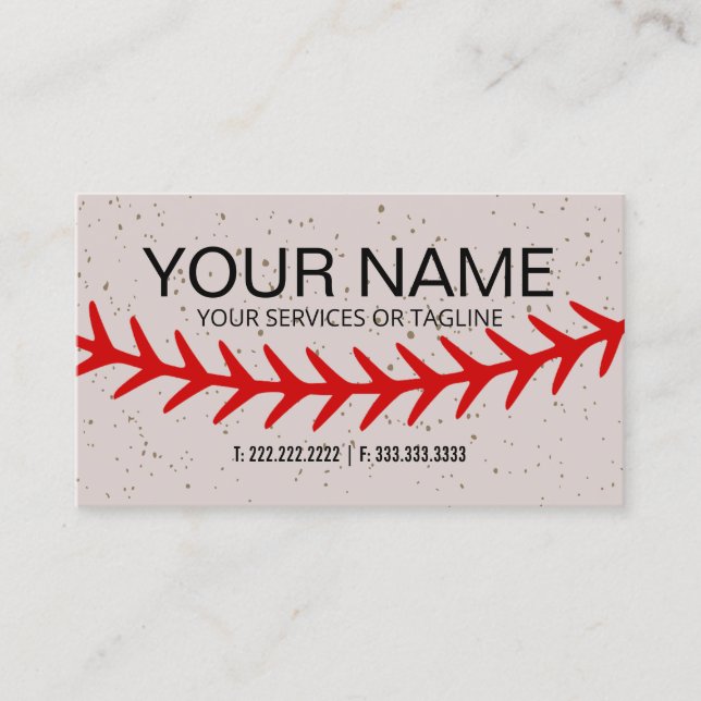 Carte De Visite Baseball Red Stitches dentelle thème (Devant)